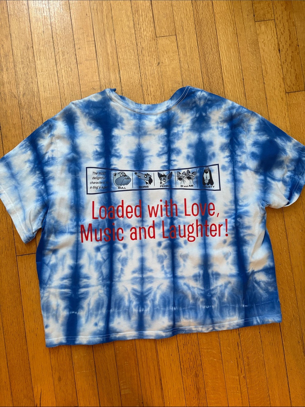 Disney Blue Tie-Dye 'Lady and the Tramp' Short Sleeve Tee - Picture 2 of 3